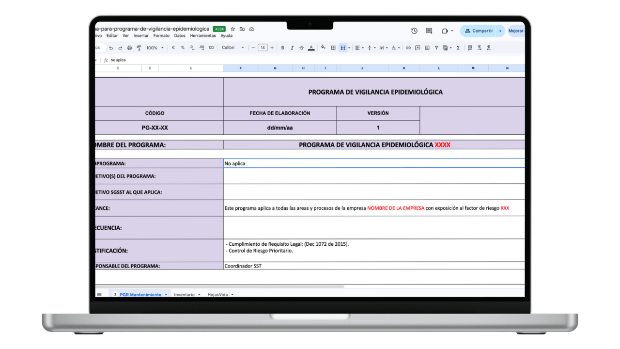 Vista previa de Ficha: Programa de Vigilancia Epidemiológica (PVE)