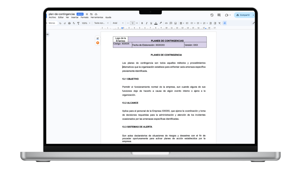 Vista previa de Plan de Contingencias y Prevención de Desastres