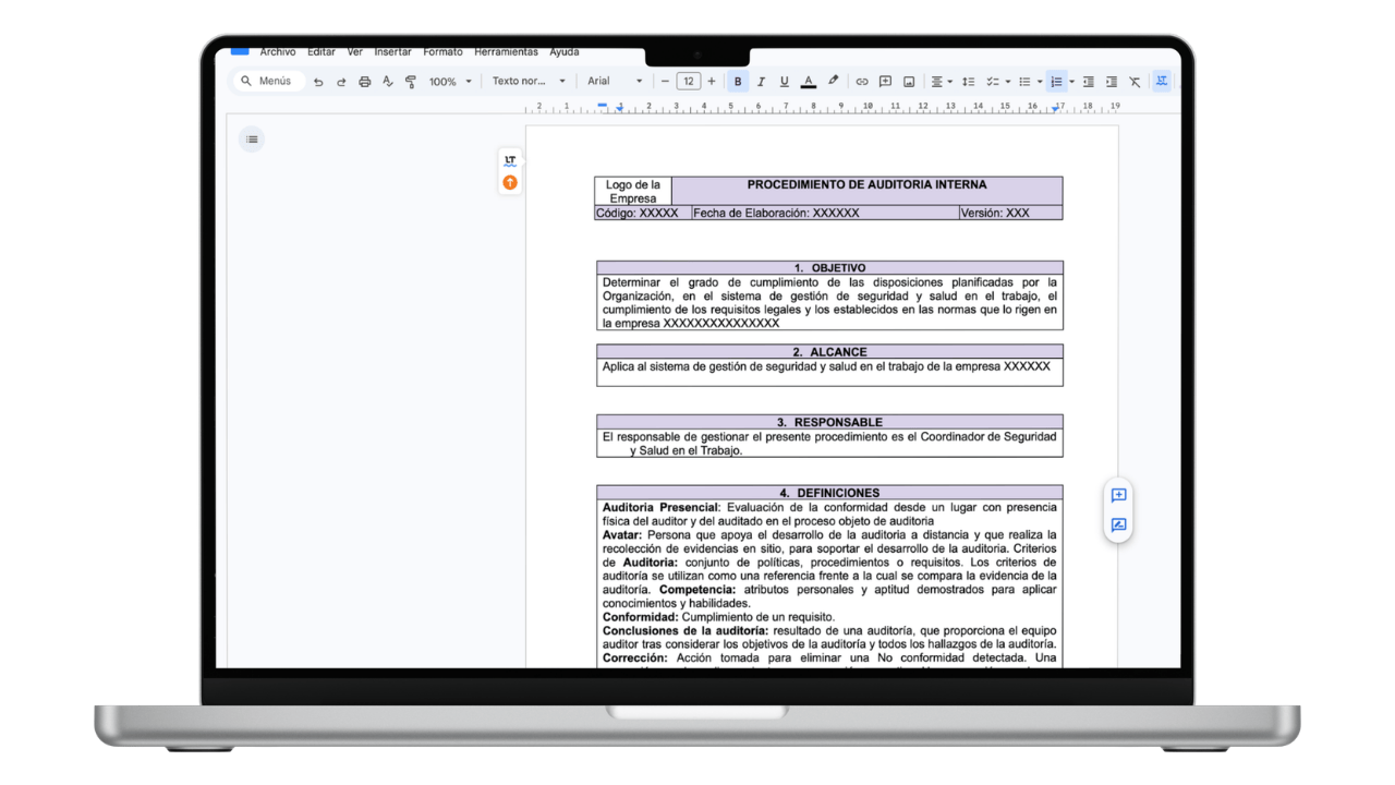 Vista previa de Procedimiento de Auditoría Interna SG-SST